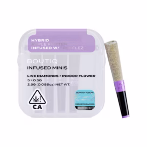 Boutiq Apple Fritter x Trufflez Live Diamond Infused Pre-Rolls 5-pack in an airtight, waterproof case.