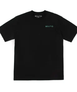 Boutiq Classic Black Cotton T-shirt - Unisex Crew Neck.