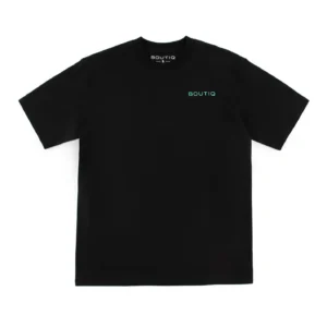 Boutiq Classic Black Cotton T-shirt - Unisex Crew Neck.