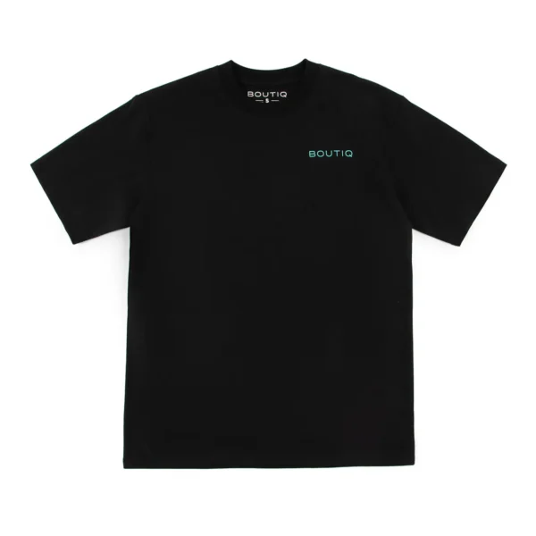 Boutiq Classic Black Cotton T-shirt - Unisex Crew Neck.