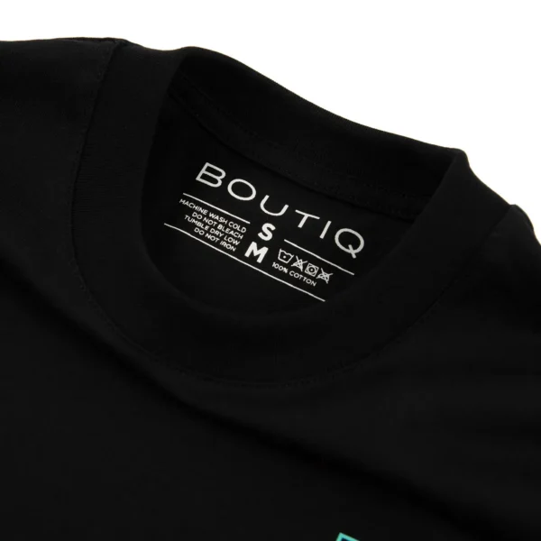 Boutiq Classic Black Cotton T-shirt - Image 2