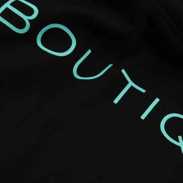 Boutiq Classic Black Hoodie - Signature Blue Logo - Image 3