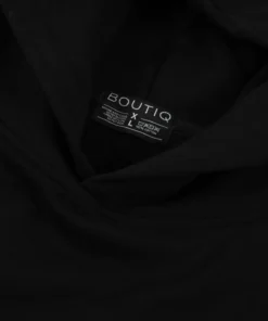 Alternative view of Boutiq Classic Black Hoodie - Signature Blue Logo