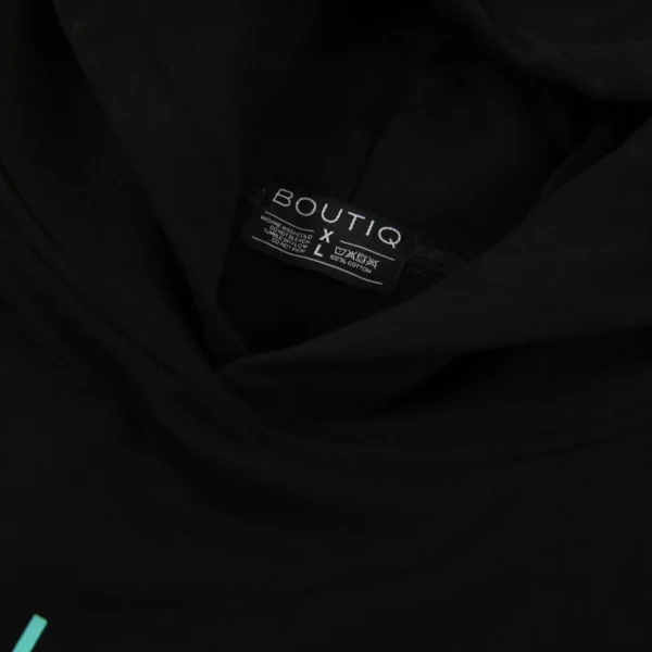 Boutiq Classic Black Hoodie - Signature Blue Logo - Image 2