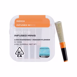 Boutiq Lime-Z x Kiwi Live Diamond Infused Pre-Rolls 5-pack in an airtight, waterproof case.