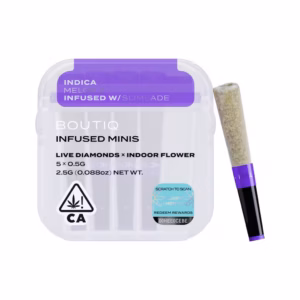 Boutiq Melon-Z x Slimeade Live Diamond Infused Pre-Rolls 5-pack in an airtight, waterproof case.
