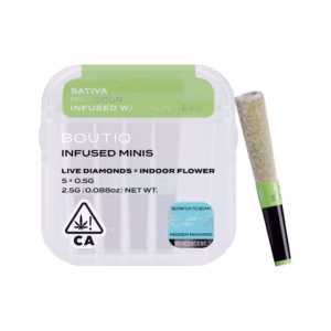 Boutiq NYC Sour x Lemon Head Live Diamond Infused Pre-Rolls 5-pack in an airtight, waterproof case.