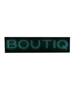 Boutiq Limited Edition Light-Up Sign illuminated in signature Boutiq blue.