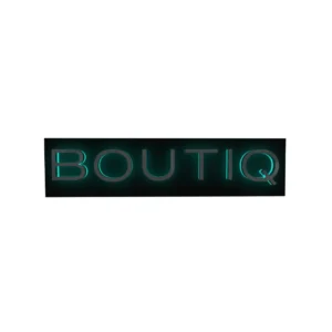 Boutiq Limited Edition Light-Up Sign illuminated in signature Boutiq blue.