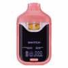 Boutiq Switch V4 2G dual-chamber vape pen displaying Bubblegum Runtz and Rainbow Belts cannabis oil, with digital screen and 'SWITCH' button, on a white background.
