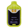 Boutiq Switch V4 2G dual-chamber vape pen displaying Cactus Jack and Gelonade cannabis oil, with digital screen and 'SWITCH' button, on a clean white background.