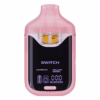 Boutiq Switch V4 2G dual-chamber vape pen displaying Cafecito and Yellow Diesel cannabis oil, with digital screen and 'SWITCH' button, on a clean white background.