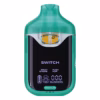 Boutiq Switch V4 2G dual-chamber vape pen displaying Fruit Stripe and Push Pop cannabis oil, with digital screen and 'SWITCH' button, on a clean white background.