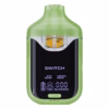 Boutiq Switch V4 2G dual-chamber vape pen displaying NYC Sour and Lemon Head cannabis oil, with digital screen and 'SWITCH' button, on a clean white background.