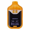 Boutiq Switch V4 2G dual-chamber vape pen displaying Orange Slush and Cherry Lime cannabis oil, with digital screen and 'SWITCH' button, on a clean white background.
