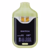Boutiq Switch V4 2G dual-chamber vape pen displaying Pink Pineapple and Cherry Chem cannabis oil, with digital screen and 'SWITCH' button, on a clean white background.