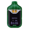 Boutiq Switch V4 2G dual-chamber vape pen displaying RS11 and Pink Guava cannabis oil, with digital screen and 'SWITCH' button, on a clean white background.