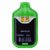 Boutiq Switch V4 2G dual-chamber vape pen displaying Strawberry Tropicana and Sour Slush cannabis oil, with digital screen and 'SWITCH' button, on a clean white background.